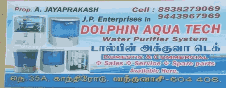 Dolphin Aqua RO Water Purifier in Vandavasi